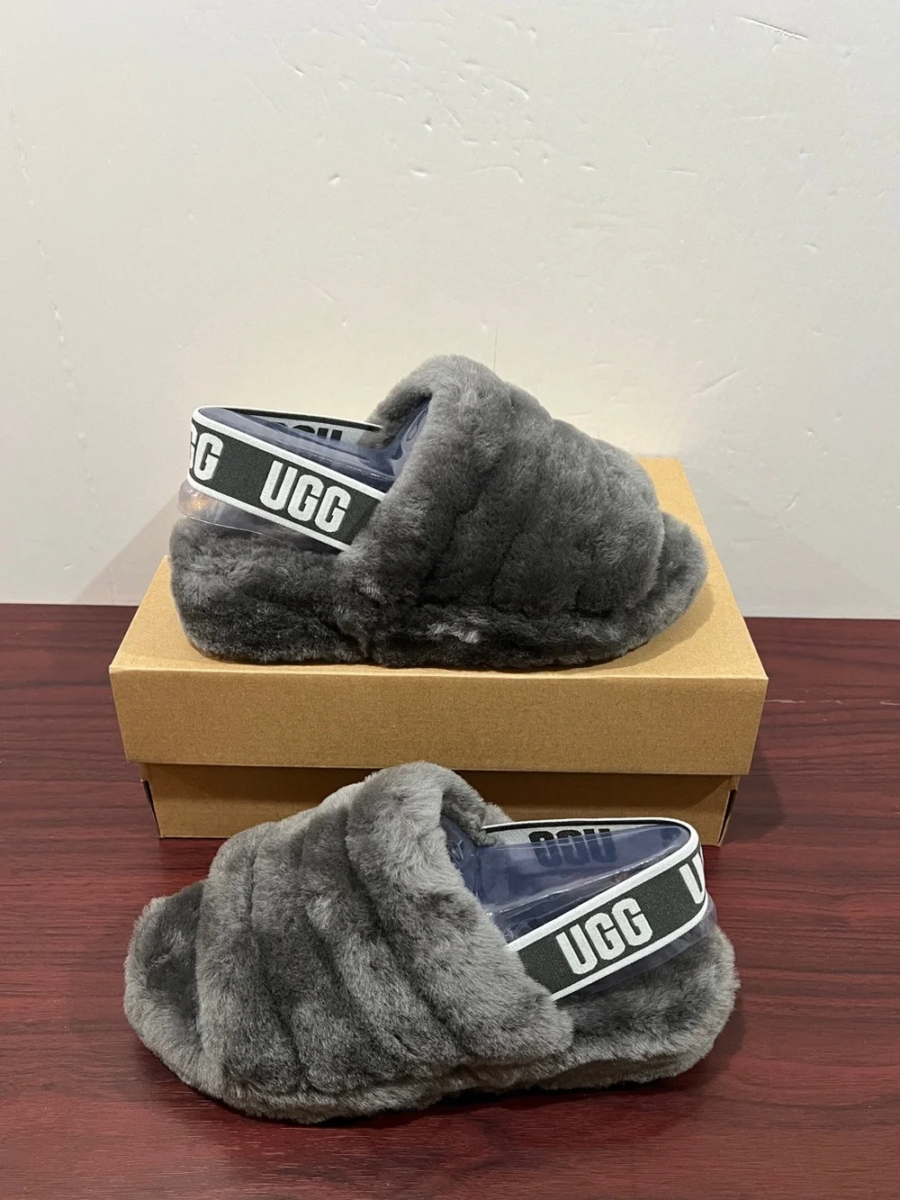 Ugg Fluff Yeah Slide, 1095119, Charcoal Grey